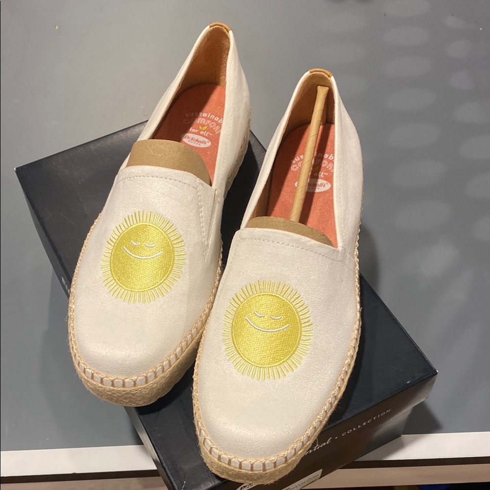 Dr. Scholl's White and Yellow Espadrilles
